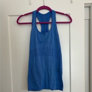 lululemon Swiftly Tech Waist Length Racerback Tank Top / Size 8 / Blue